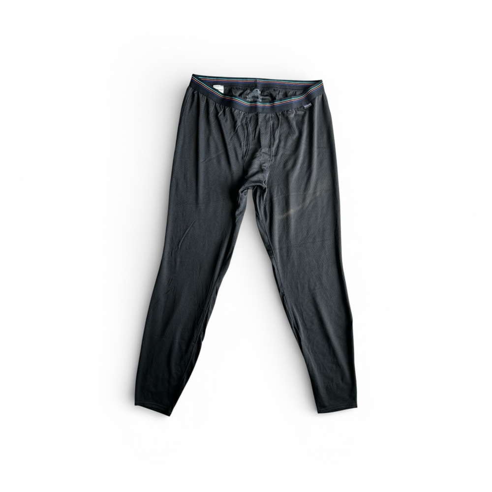 Patagonia Capilene midweight baselayer Men's black thermal bottoms Sz XL